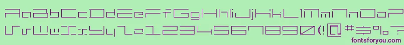 フォントMinimalhard2 – 緑の背景に紫のフォント