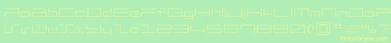 Minimalhard2 Font – Yellow Fonts on Green Background