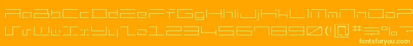 Minimalhard2-Schriftart – Gelbe Schriften auf orangefarbenem Hintergrund