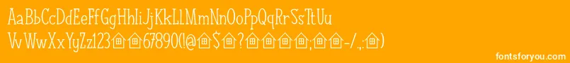 NuukDemo-Schriftart – Weiße Schriften auf orangefarbenem Hintergrund