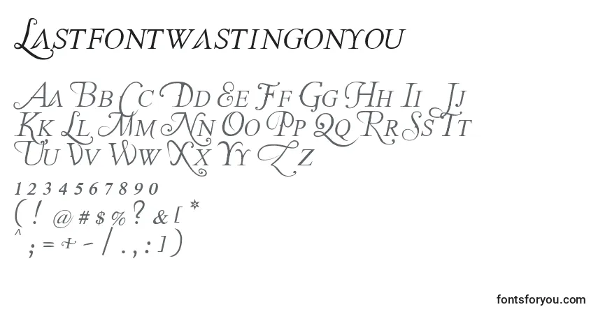 Шрифт Lastfontwastingonyou – алфавит, цифры, специальные символы