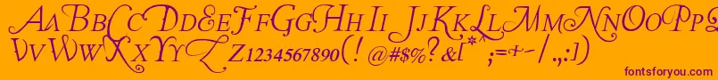 Lastfontwastingonyou Font – Purple Fonts on Orange Background