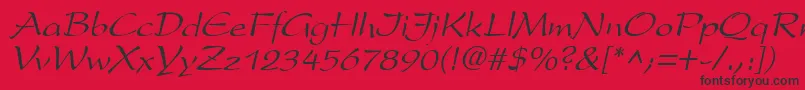 PrestonscriptItalic Font – Black Fonts on Red Background