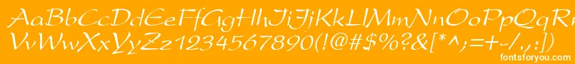 フォントPrestonscriptItalic – オレンジの背景に白い文字