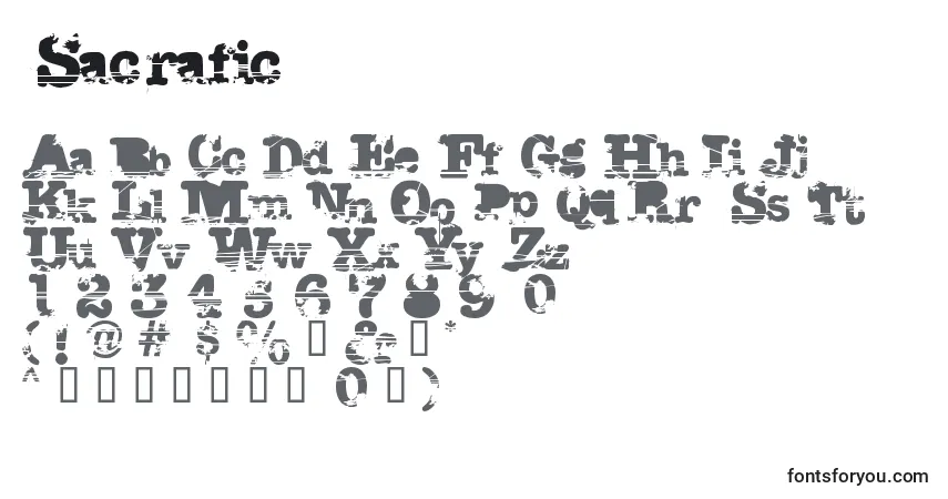 Schriftart Sacrafic – Alphabet, Zahlen, spezielle Symbole
