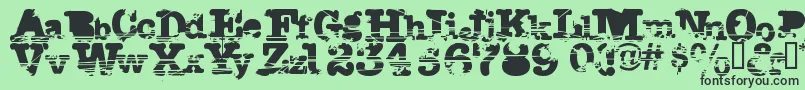 Sacrafic Font – Black Fonts on Green Background