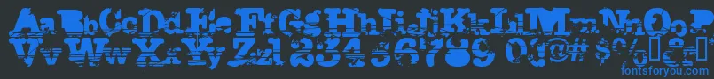 Sacrafic Font – Blue Fonts on Black Background