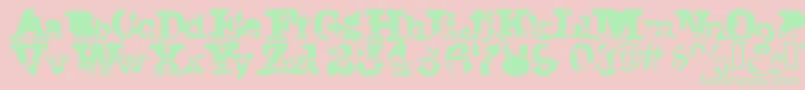 Czcionka Sacrafic – zielone czcionki na różowym tle