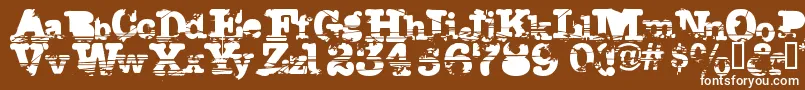 フォントSacrafic – 茶色の背景に白い文字