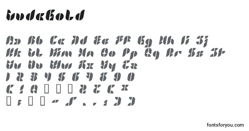 A fonte LvdcGold – alfabeto, números, caracteres especiais