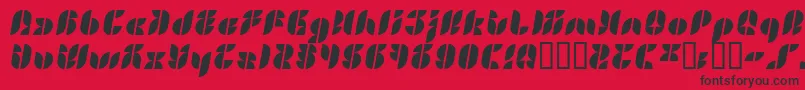 フォントLvdcGold – 赤い背景に黒い文字
