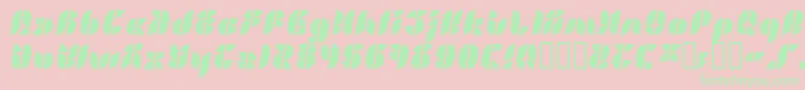 LvdcGold Font – Green Fonts on Pink Background