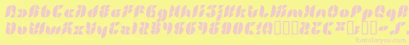 LvdcGold Font – Pink Fonts on Yellow Background