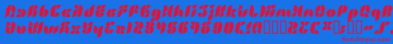 LvdcGold Font – Red Fonts on Blue Background
