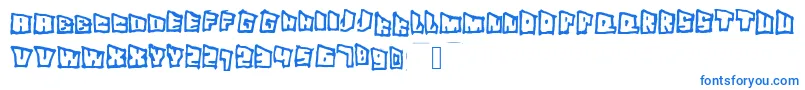 Superslant Font – Blue Fonts on White Background
