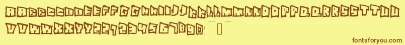 Superslant Font – Brown Fonts on Yellow Background