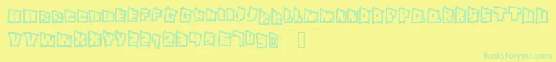 フォントSuperslant – 黄色い背景に緑の文字
