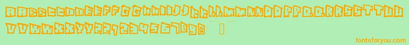 Superslant Font – Orange Fonts on Green Background