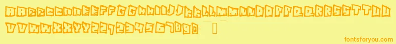 Superslant Font – Orange Fonts on Yellow Background