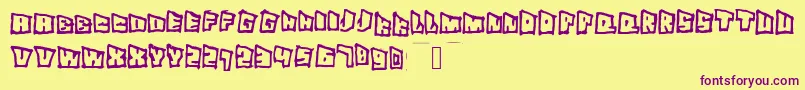 Superslant Font – Purple Fonts on Yellow Background