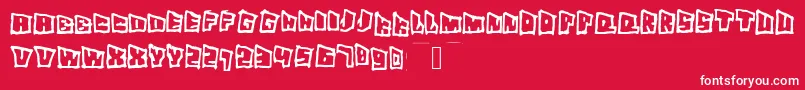 Superslant Font – White Fonts on Red Background