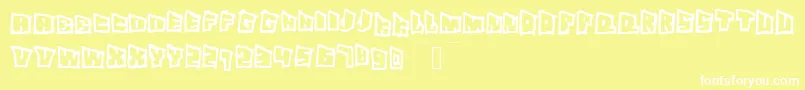 フォントSuperslant – 黄色い背景に白い文字