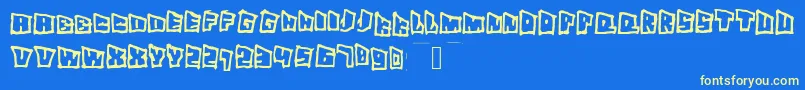 Superslant-fontti – keltaiset fontit sinisellä taustalla