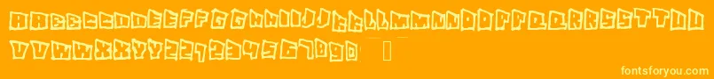 Czcionka Superslant – żółte czcionki na pomarańczowym tle