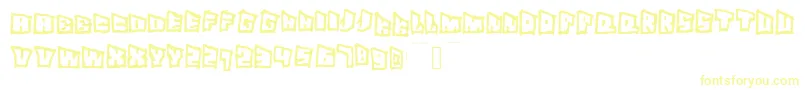 Czcionka Superslant – żółte czcionki na białym tle