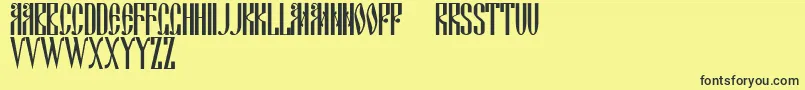 Ds Cyrillic Font – Black Fonts on Yellow Background