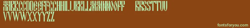 Czcionka Ds Cyrillic – zielone czcionki na brązowym tle