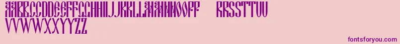 Ds Cyrillic-Schriftart – Violette Schriften auf rosa Hintergrund