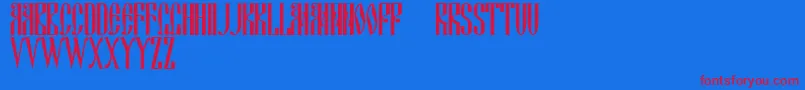 Ds Cyrillic Font – Red Fonts on Blue Background