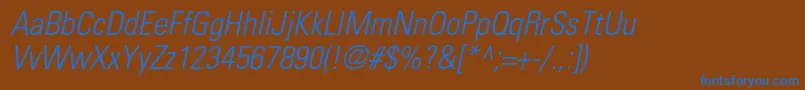 UniversltstdLightcnobl Font – Blue Fonts on Brown Background