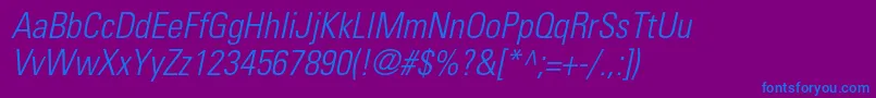 Шрифт UniversltstdLightcnobl – синие шрифты на фиолетовом фоне