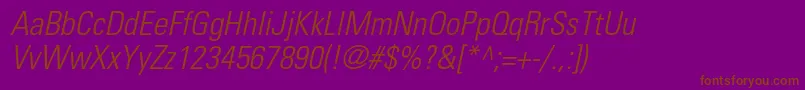 UniversltstdLightcnobl-fontti – ruskeat fontit violetilla taustalla