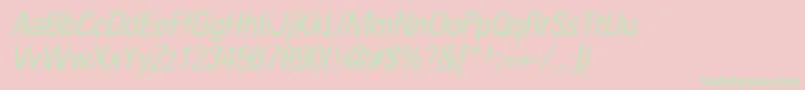 UniversltstdLightcnobl Font – Green Fonts on Pink Background