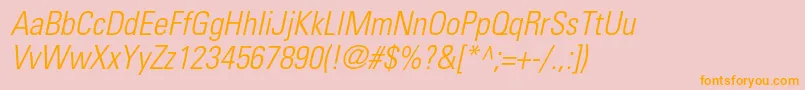 UniversltstdLightcnobl Font – Orange Fonts on Pink Background