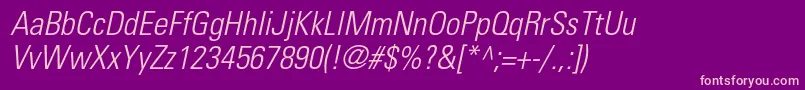 フォントUniversltstdLightcnobl – 紫の背景にピンクのフォント