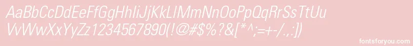 UniversltstdLightcnobl Font – White Fonts on Pink Background