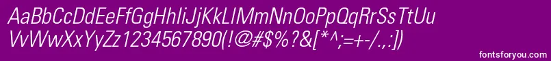 フォントUniversltstdLightcnobl – 紫の背景に白い文字