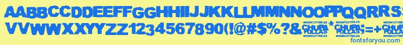 Chupapollas Font – Blue Fonts on Yellow Background