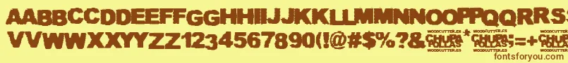 Chupapollas Font – Brown Fonts on Yellow Background