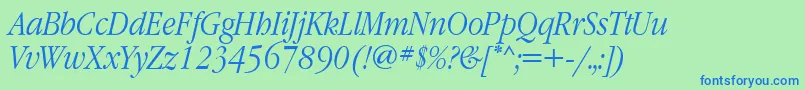 Шрифт Grn48C – синие шрифты на зелёном фоне