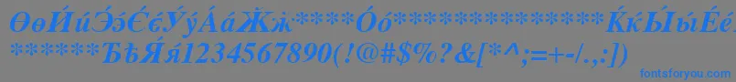 CyrillicserifBolditalic Font – Blue Fonts on Gray Background