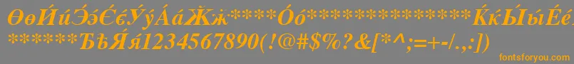 CyrillicserifBolditalic Font – Orange Fonts on Gray Background