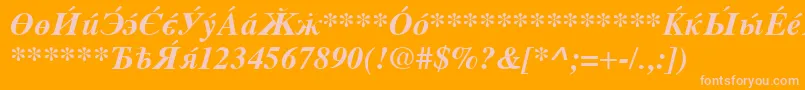 CyrillicserifBolditalic Font – Pink Fonts on Orange Background
