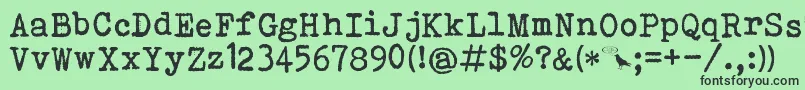 BohemianTypewriter-fontti – mustat fontit vihreällä taustalla