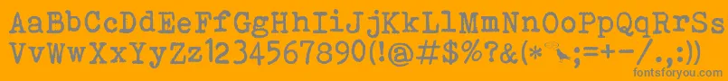 BohemianTypewriter Font – Gray Fonts on Orange Background