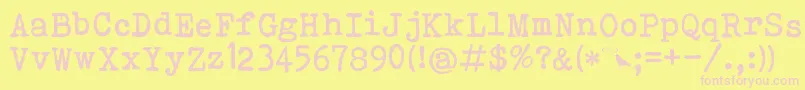 BohemianTypewriter Font – Pink Fonts on Yellow Background